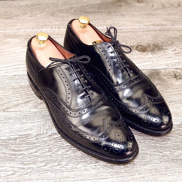 Allen Edmonds LLOYD Wingtip Oxford 8 D Black * add $15 new Cedar Trees